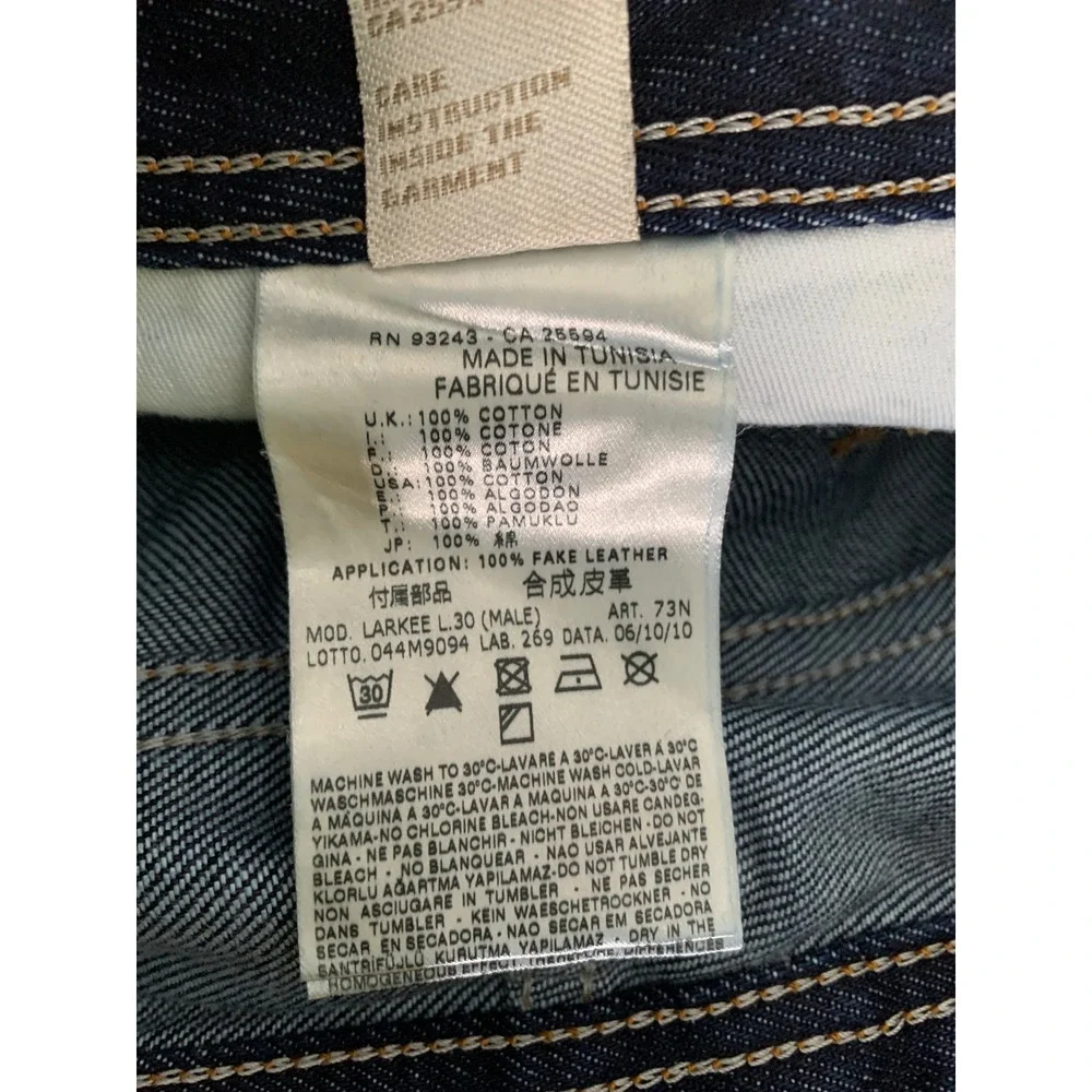 Diesel Larkee Jeans Mens 31x30 Blue Straight Leg Dark Wash Button Fly Denim